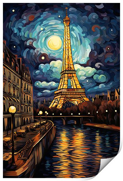 Eiffel Tower at Night  Print by CC Designs