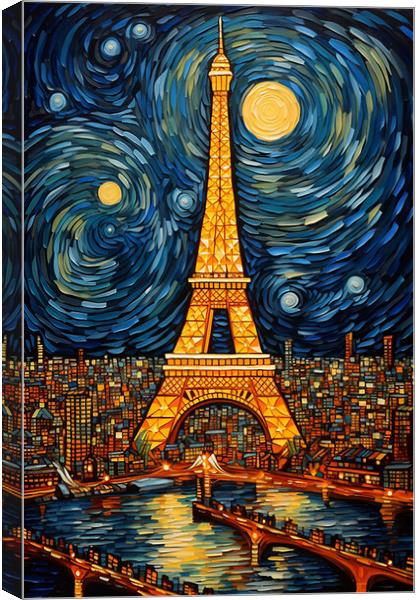 The Majestic Eiffel Tower  Canvas Print by CC Designs