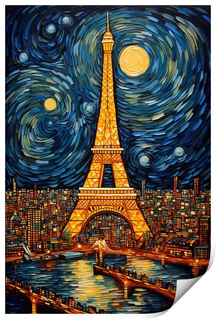 The Majestic Eiffel Tower  Print by CC Designs