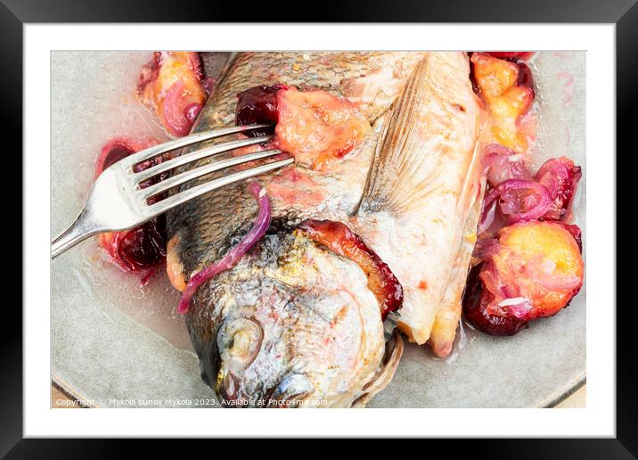 Dorado fish roasted, healthy food. Framed Mounted Print by Mykola Lunov Mykola