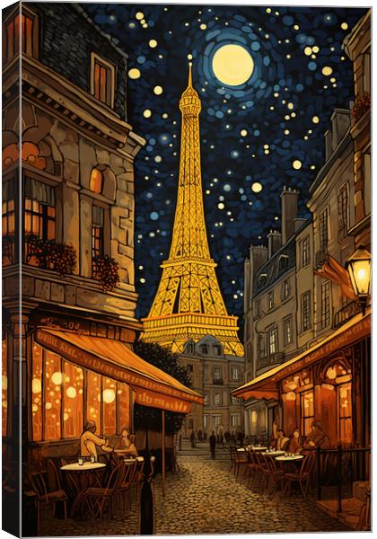 Cafe in Paris  Canvas Print by CC Designs