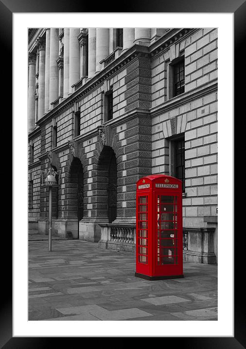 Red telephone box London Framed Mounted Print by David French