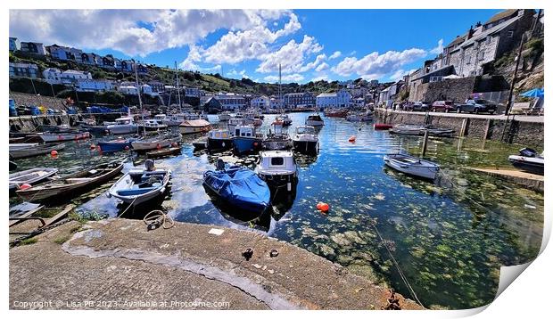 Boats in the Harbour Print by Lisa PB