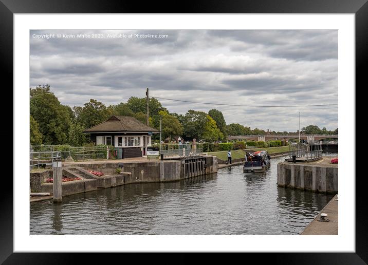 Molesey Lock near Hampton Court Bridge Framed Mounted Print by Kevin White