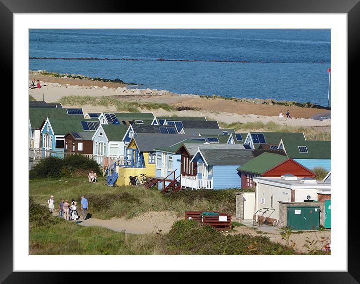 Beach Huts Framed Mounted Print by adam cooper