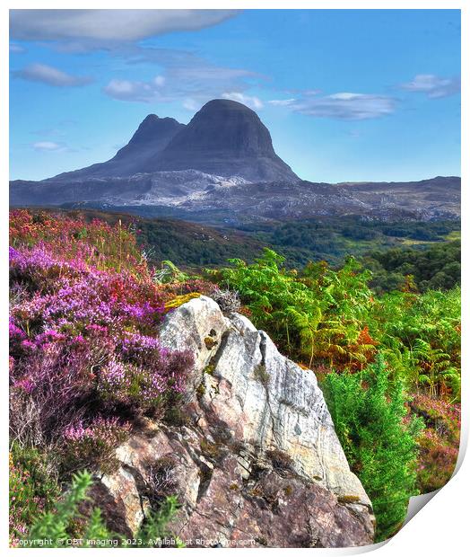 Suliven Mountain Assynt Highland Scotland  Print by OBT imaging