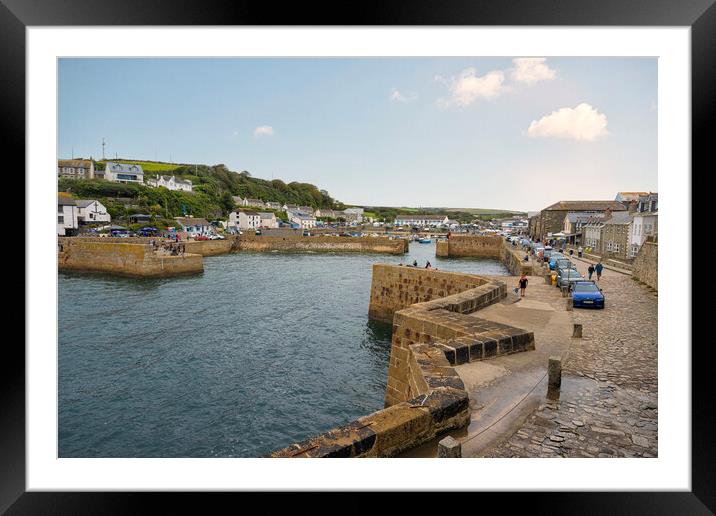 Porthleven's Timeless Maritime Charm Framed Mounted Print by kathy white