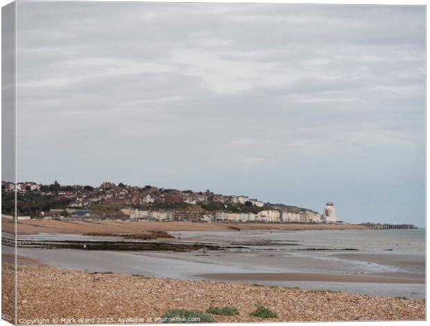 Hastings and St Leonards from Bexhill. Canvas Print by Mark Ward