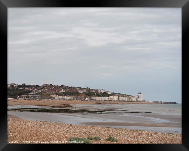 Hastings and St Leonards from Bexhill. Framed Print by Mark Ward