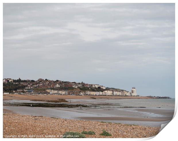 Hastings and St Leonards from Bexhill. Print by Mark Ward