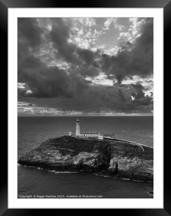 South Stack Lighthouse Holy Island Anglesey Framed Mounted Print by Roger Mechan