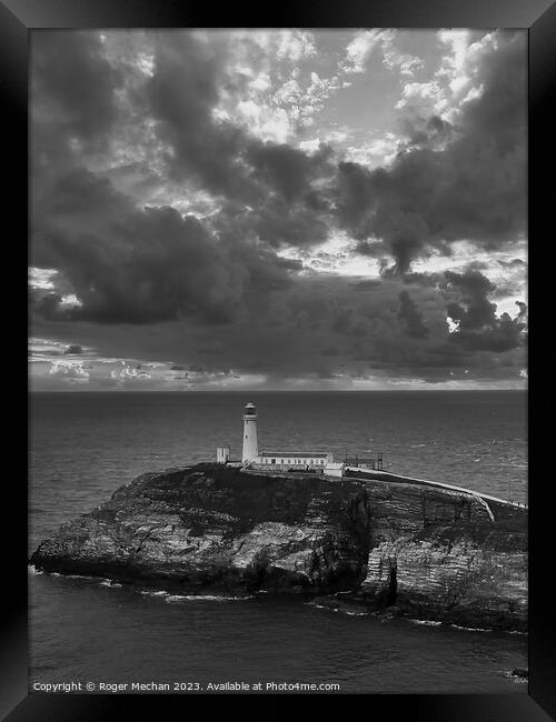 South Stack Lighthouse Holy Island Anglesey Framed Print by Roger Mechan