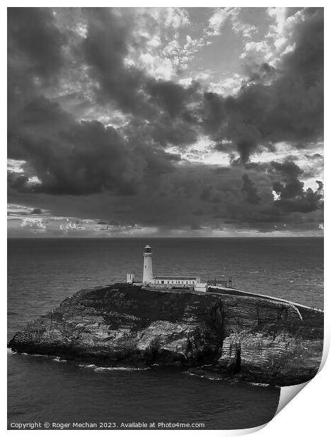 South Stack Lighthouse Holy Island Anglesey Print by Roger Mechan