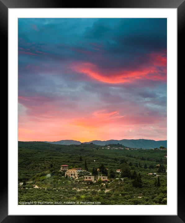 Moody Skies over Zakynthos Framed Mounted Print by Paul Martin