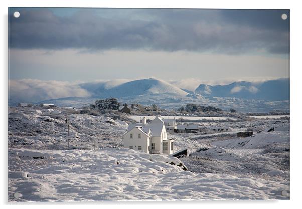 Winter at Trearddur Bay Acrylic by Gail Johnson