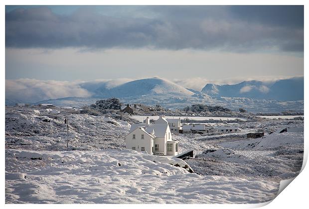 Winter at Trearddur Bay Print by Gail Johnson