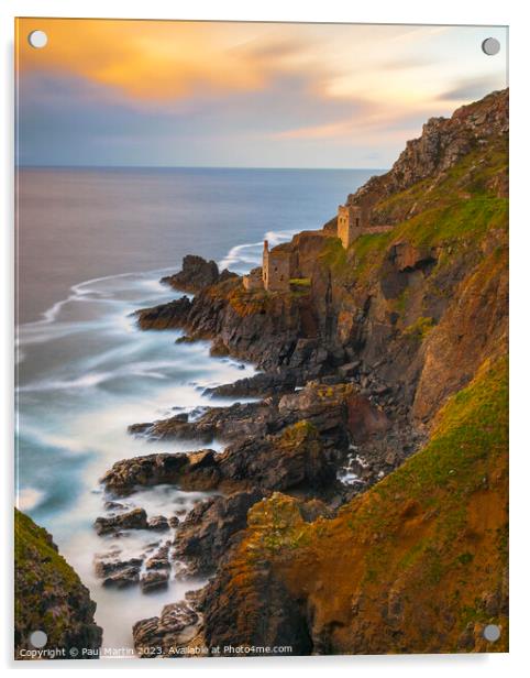 Botallack Mine Cornwall Acrylic by Paul Martin