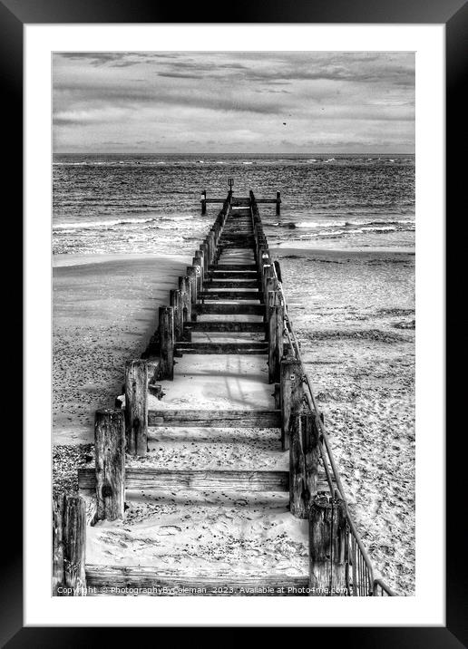 Black and White Beach Framed Mounted Print by PhotographyByColeman 