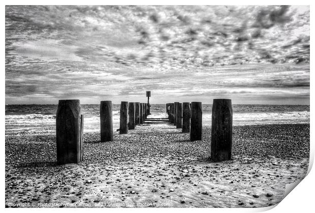 Black and White Beach Print by PhotographyByColeman 