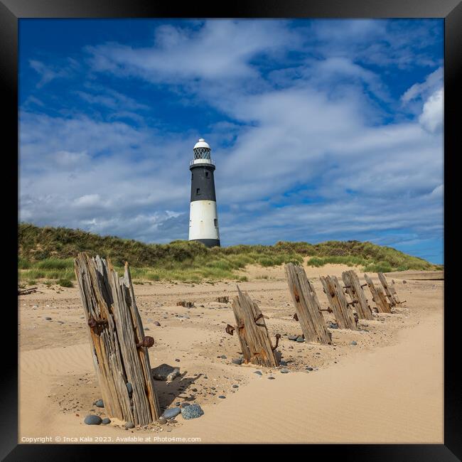 Spurn Point Lighthouse Framed Print by Inca Kala