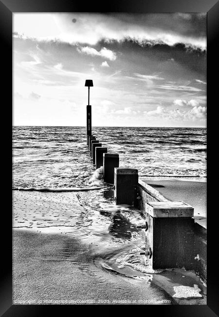 Black and White Seascape Framed Print by PhotographyByColeman 