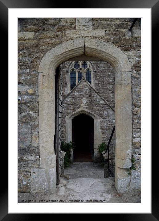 The entrance to the chapel at Farleigh Hungerford  Framed Mounted Print by Peter Wiseman