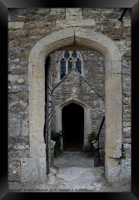 The entrance to the chapel at Farleigh Hungerford  Framed Print by Peter Wiseman