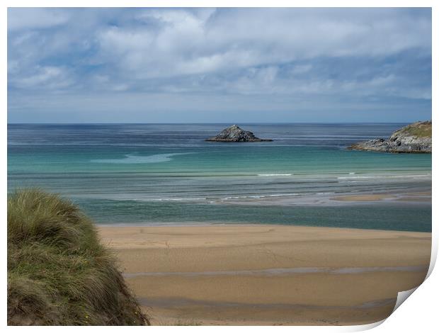 Views across Crantock Beach Print by Tony Twyman