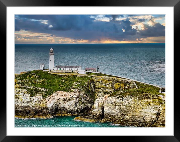 South Stack Lighthouse Holy Island Anglesey  Framed Mounted Print by Roger Mechan