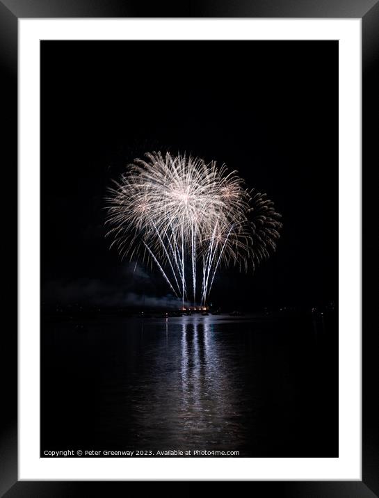 Pyrotechnic Ballet over Plymouth Harbour Framed Mounted Print by Peter Greenway