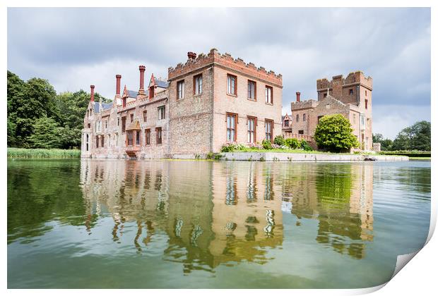 Oxburgh Hall reflecting in a moat Print by Jason Wells