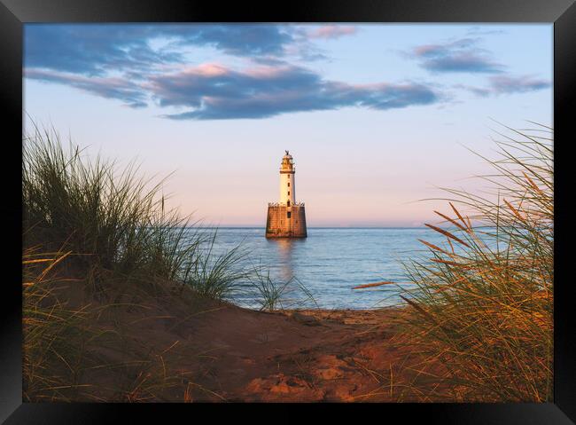 Coastal Lighthouse Sunset  Framed Print by Anthony McGeever