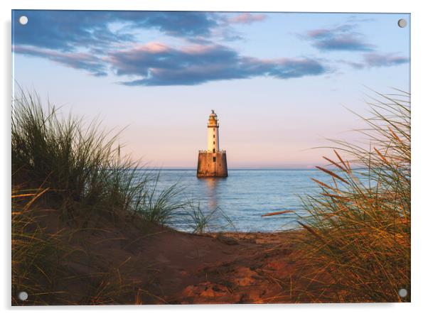 Coastal Lighthouse Sunset  Acrylic by Anthony McGeever