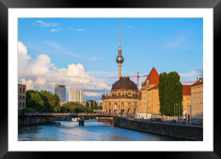 Sunset Skyline Of Berlin In Germany Framed Mounted Print by Artur Bogacki