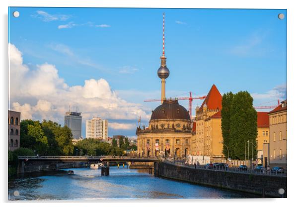 Sunset Skyline Of Berlin In Germany Acrylic by Artur Bogacki