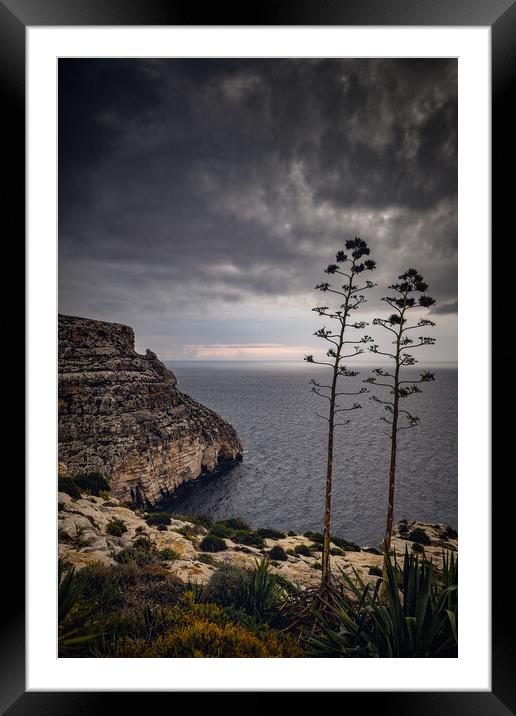 Malta Sea Coast On Gloomy Morning Framed Mounted Print by Artur Bogacki