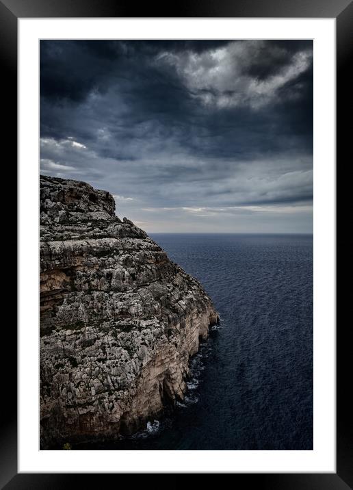 Malta Island Sea Coast On Stormy Morning Framed Mounted Print by Artur Bogacki