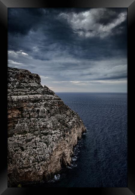 Malta Island Sea Coast On Stormy Morning Framed Print by Artur Bogacki