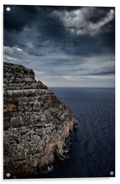 Malta Island Sea Coast On Stormy Morning Acrylic by Artur Bogacki