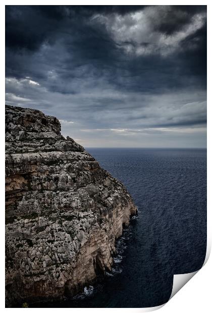 Malta Island Sea Coast On Stormy Morning Print by Artur Bogacki