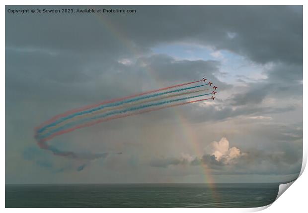 Red Arrows through the Rainbow Print by Jo Sowden