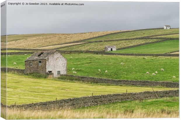 Teesdale Countryside View Canvas Print by Jo Sowden