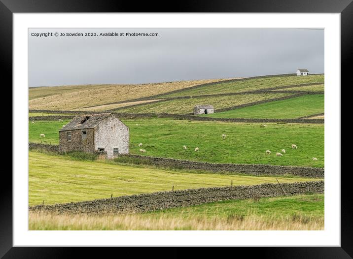 Teesdale Countryside View Framed Mounted Print by Jo Sowden