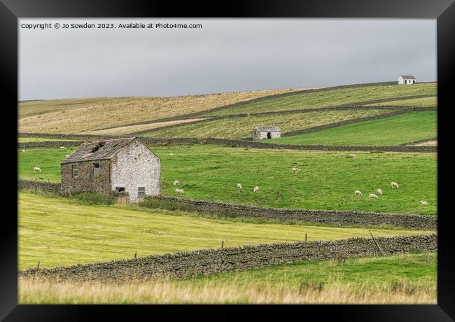 Teesdale Countryside View Framed Print by Jo Sowden