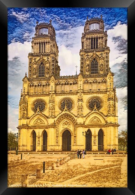 Beautiful facade of the Orléans cathedral - CR2304 Framed Print by Jordi Carrio