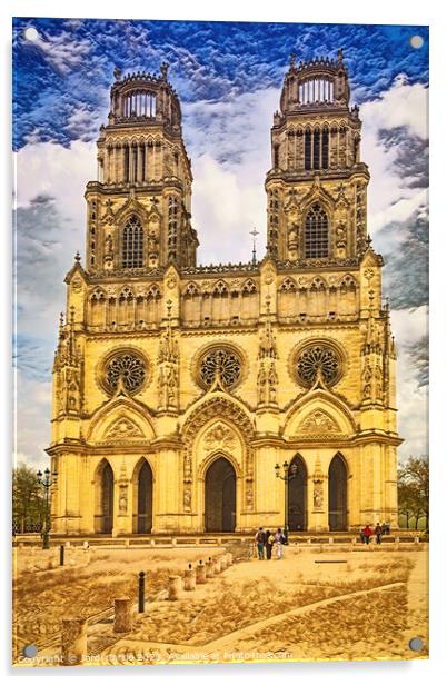 Beautiful facade of the Orléans cathedral - CR2304 Acrylic by Jordi Carrio