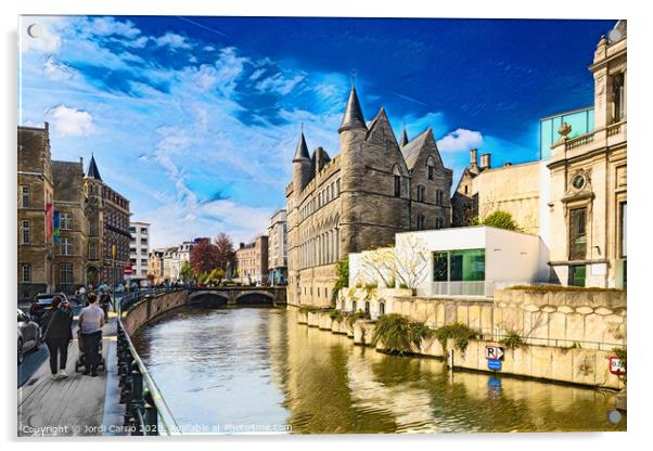 The Serene Canal of Ghent - CR2304-9035-PIN Acrylic by Jordi Carrio