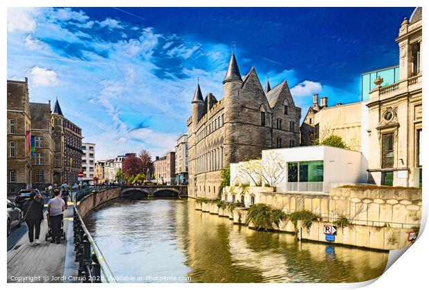 The Serene Canal of Ghent - CR2304-9035-PIN Print by Jordi Carrio
