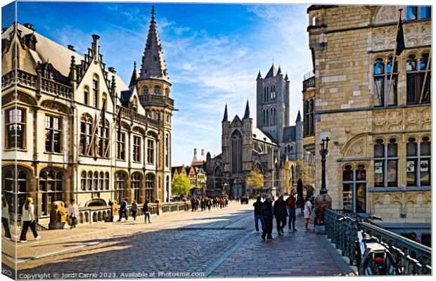 Historical monuments of Ghent - CR2304-9036-ABS Canvas Print by Jordi Carrio