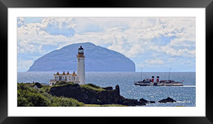 PS Waverley passing Turnberry lighthouse, Ayrshire Framed Mounted Print by Allan Durward Photography